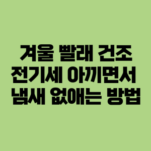 겨울 빨래 건조