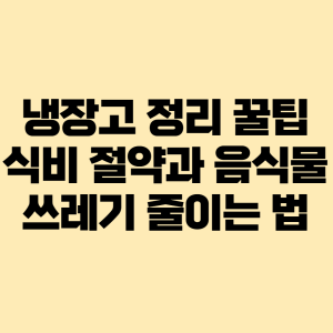냉장고 정리 꿀팁