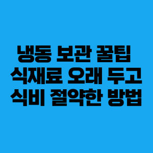 냉동 보관 꿀팁