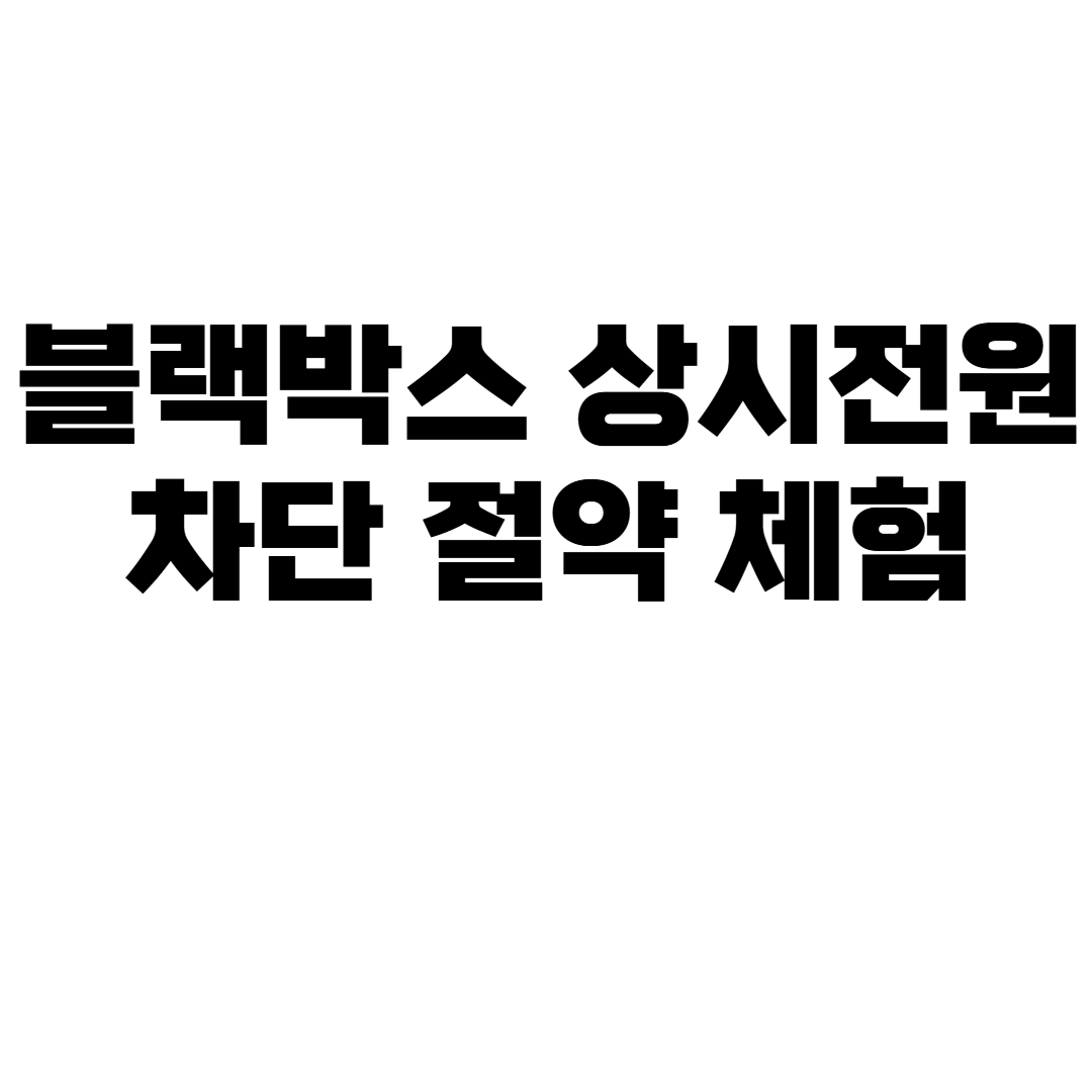 블랙박스 상시전원 차단