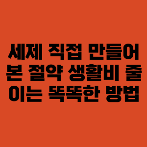 세제 직접 만들어본 절약
